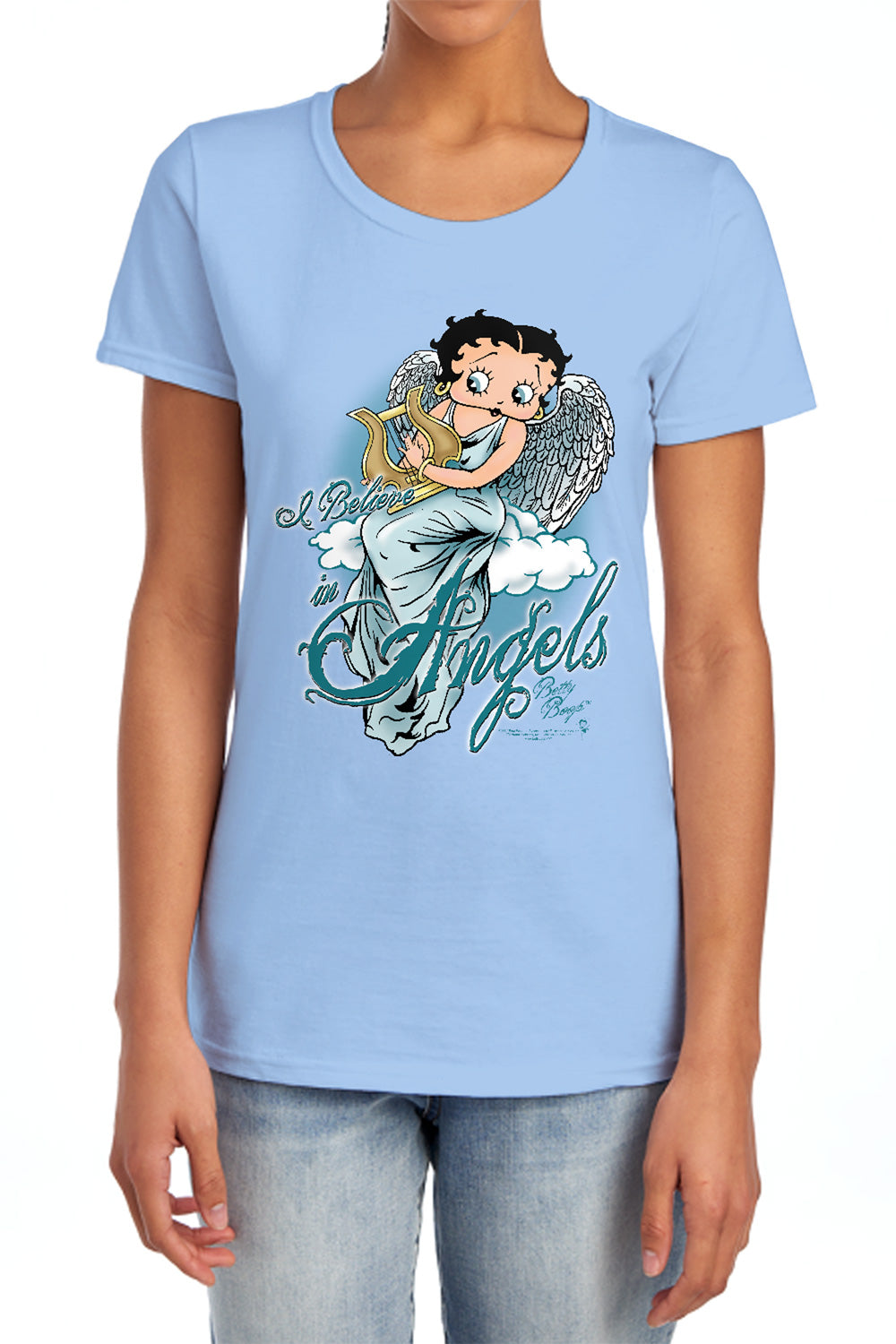Betty Boop I Believe in Angels Womens T-Shirt