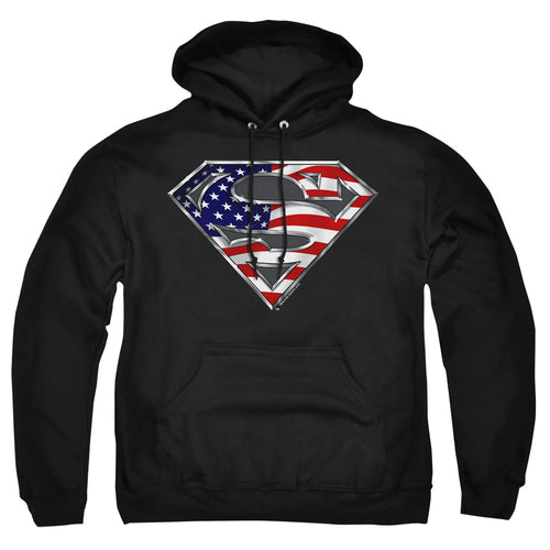 Superman All American Shield Black Pullover Hoodie