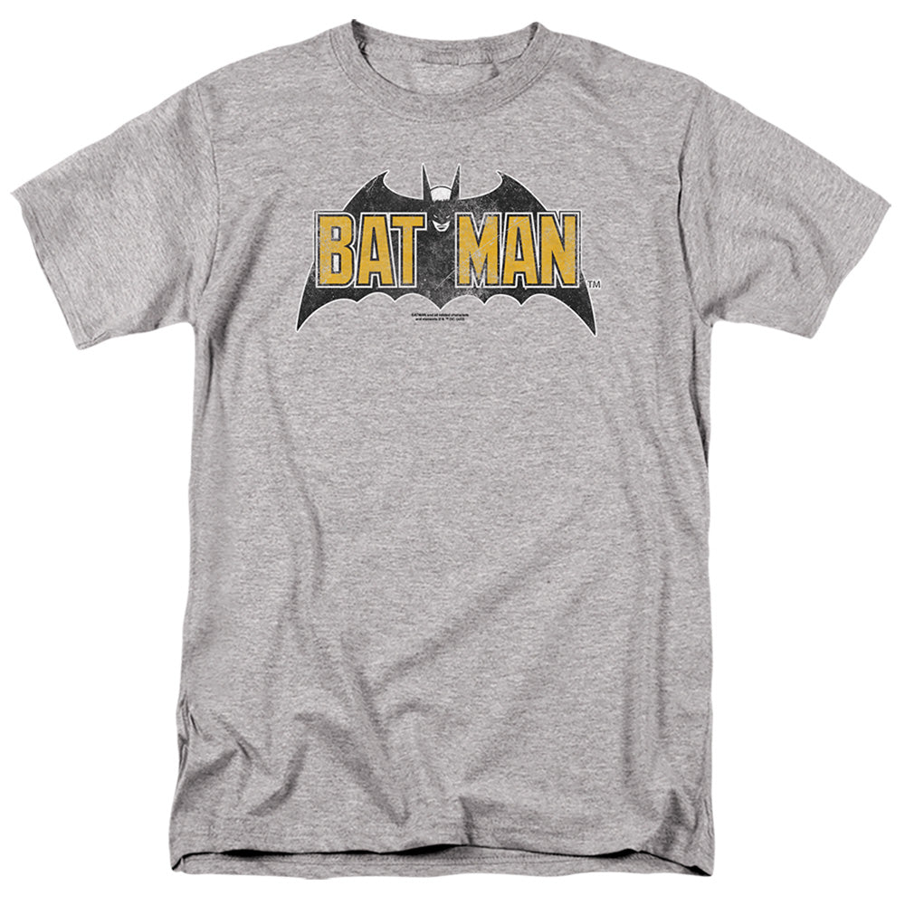 The Batman Vintage Bat Logo on Gray T-Shirt