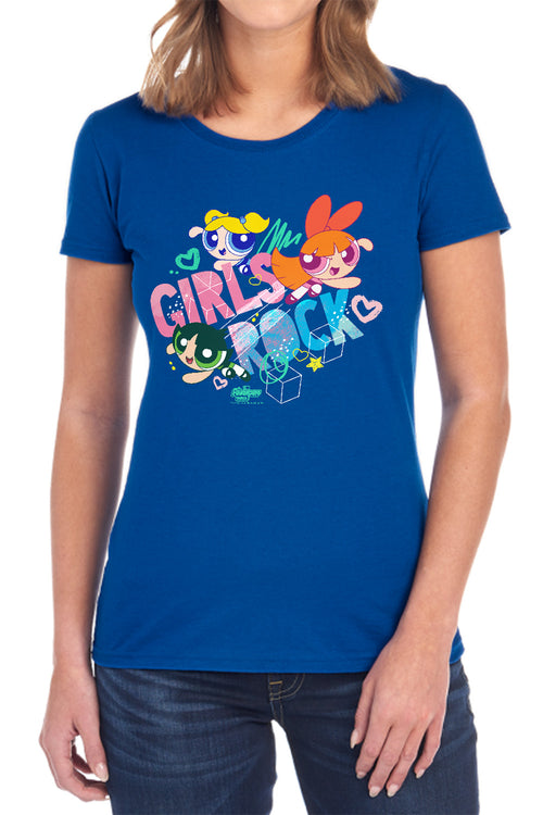 The Powerpuff Girls "Girls Rock" Womens T-Shirt