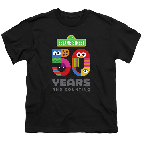 Sesame Street 50 Years Logo Black Youth/Toddler T-Shirt