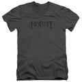 The Hobbit Ornate Logo Charcoal V-Neck T-Shirt