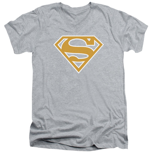 Superman Lt Orange & White Shield V-Neck T-Shirt