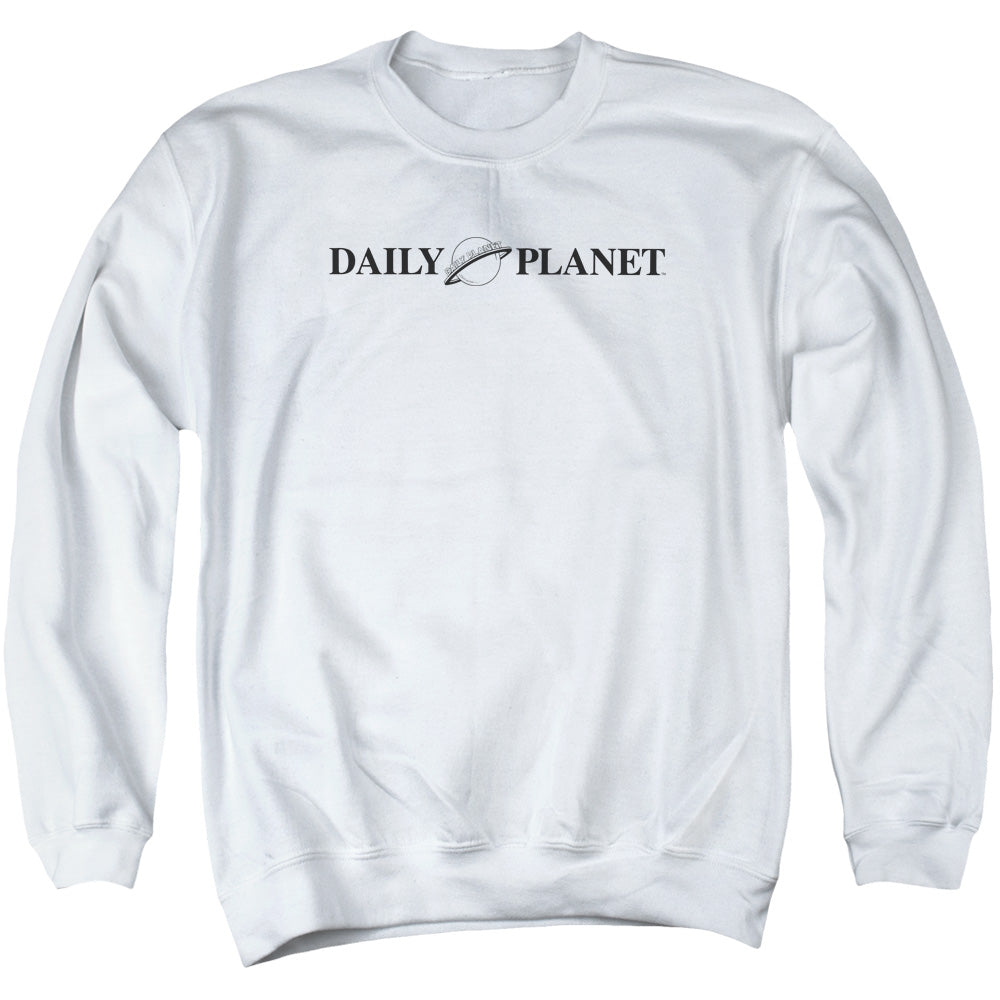 Superman Daily Planet Logo White Crewneck Sweatshirt