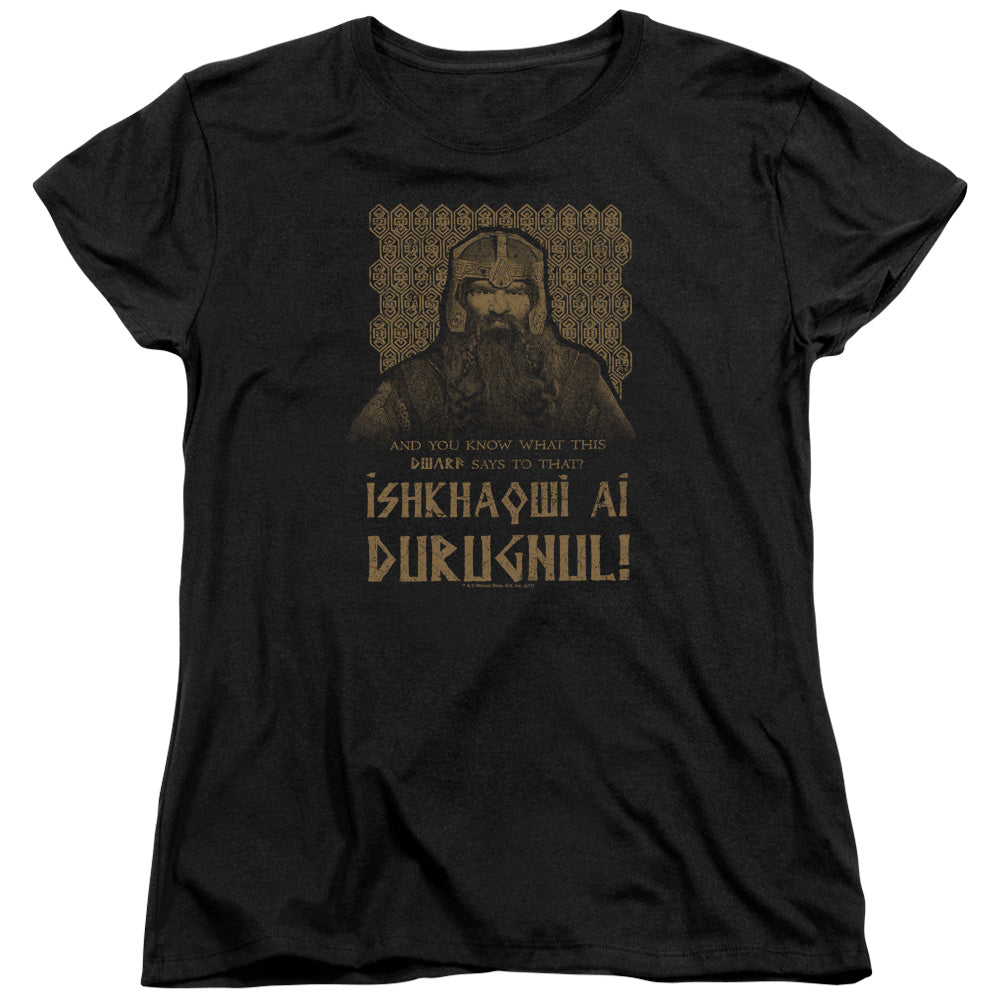 Lord of the Rings Ishkhaqwi Durugnul Womens T-Shirt