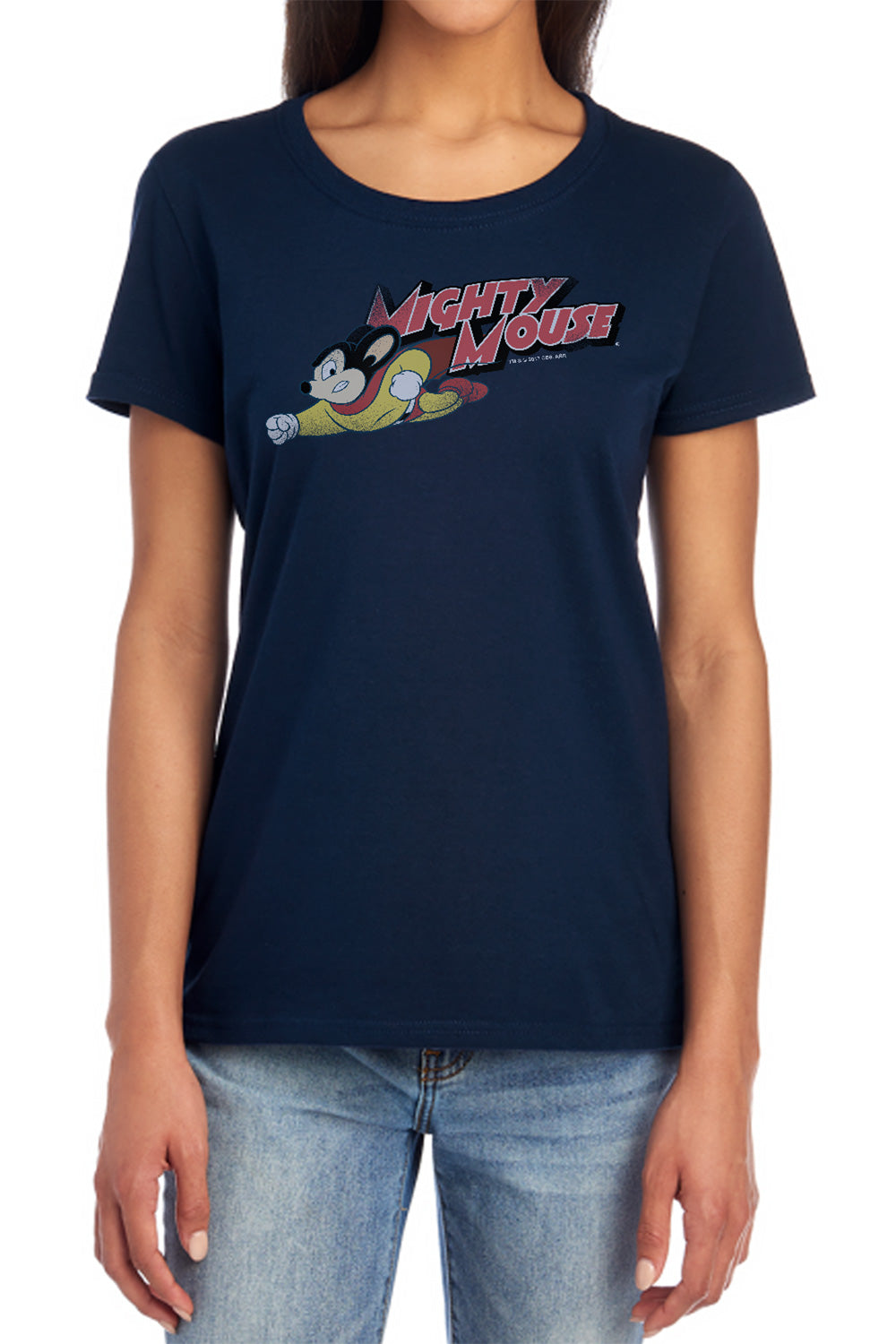 Mighty Mouse Mighty Retro Womens T-Shirt