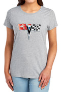 Chevy 2ND Gen Vette Nose Emblem Womens T-Shirt