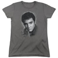 Elvis Presley Grey Portrait Womens T-Shirt