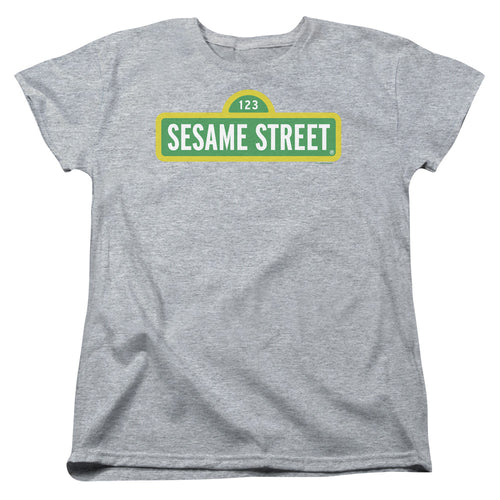 Sesame Street Logo Athletic Heather Womens T-Shirt