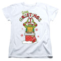 Teenage Mutant Ninja Turtles Green Greetings Christmas Scene Womens T-Shirt