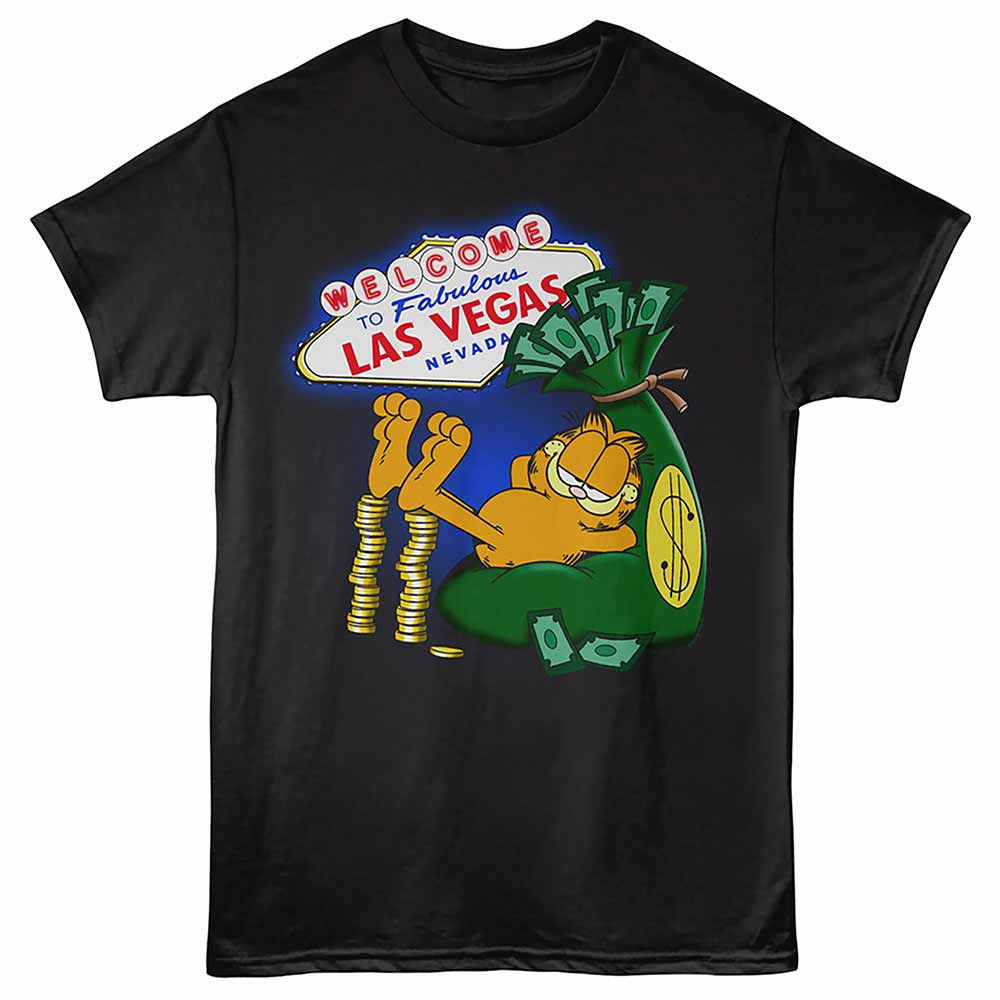 Vegas Lounging Garfield t-shirt in black
