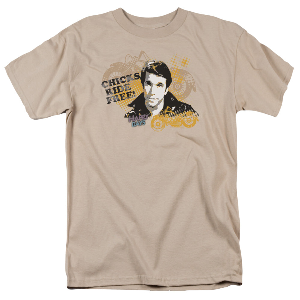 Happy Days Chicks Ride Free T-Shirt