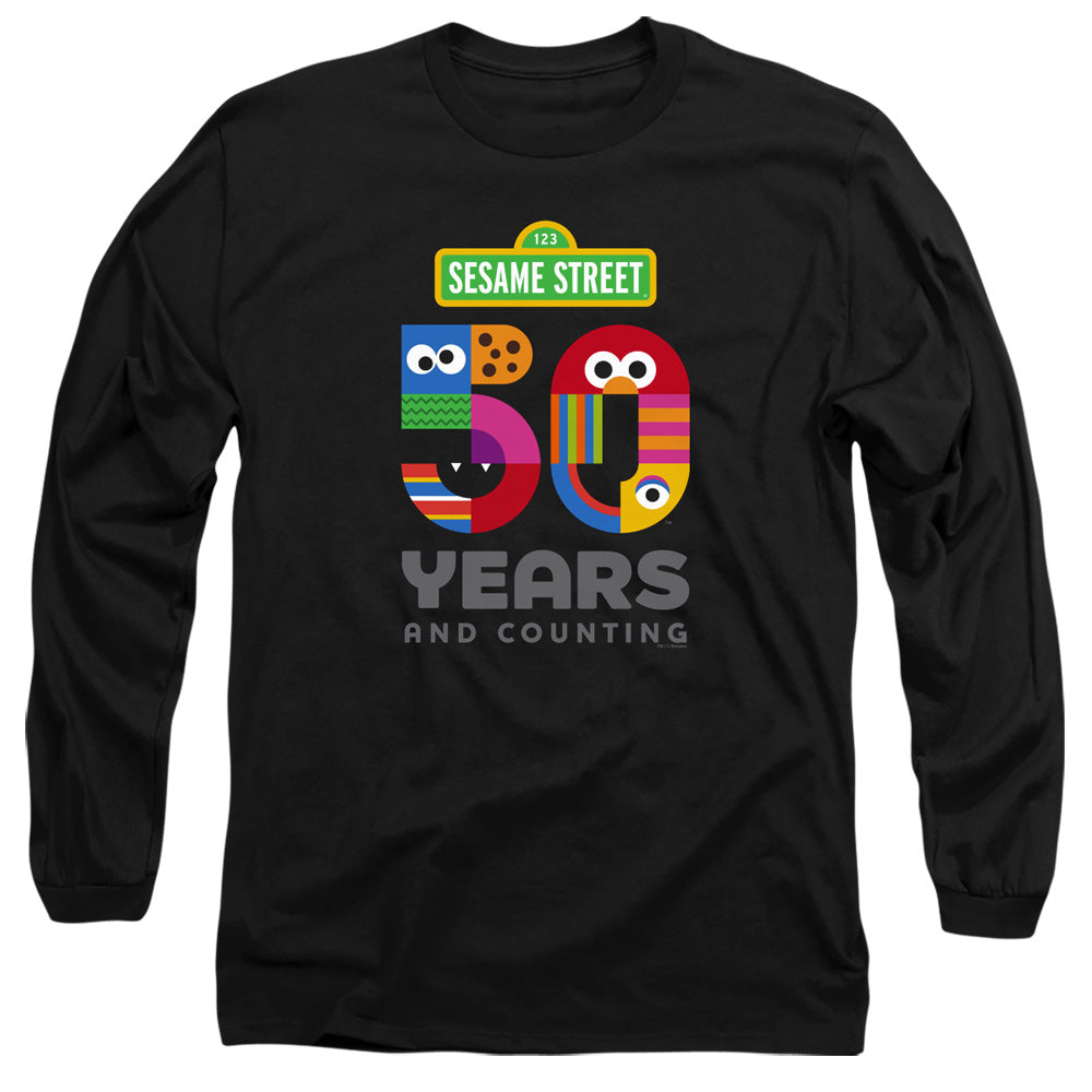 Sesame Street 50 Years Logo Black Long Sleeve T-Shirt
