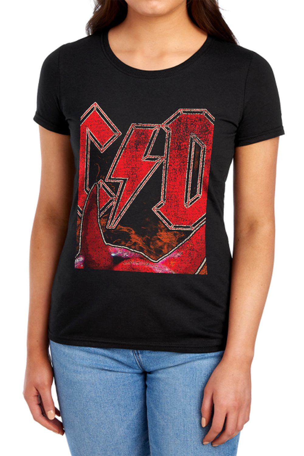 AC/DC Horns Womens T-Shirt