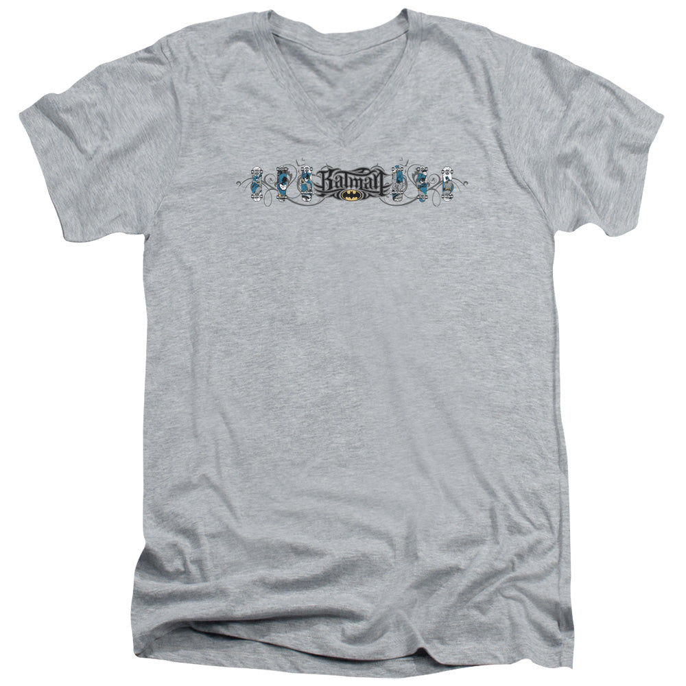 Batman Skateboard Bats V-Neck T-Shirt