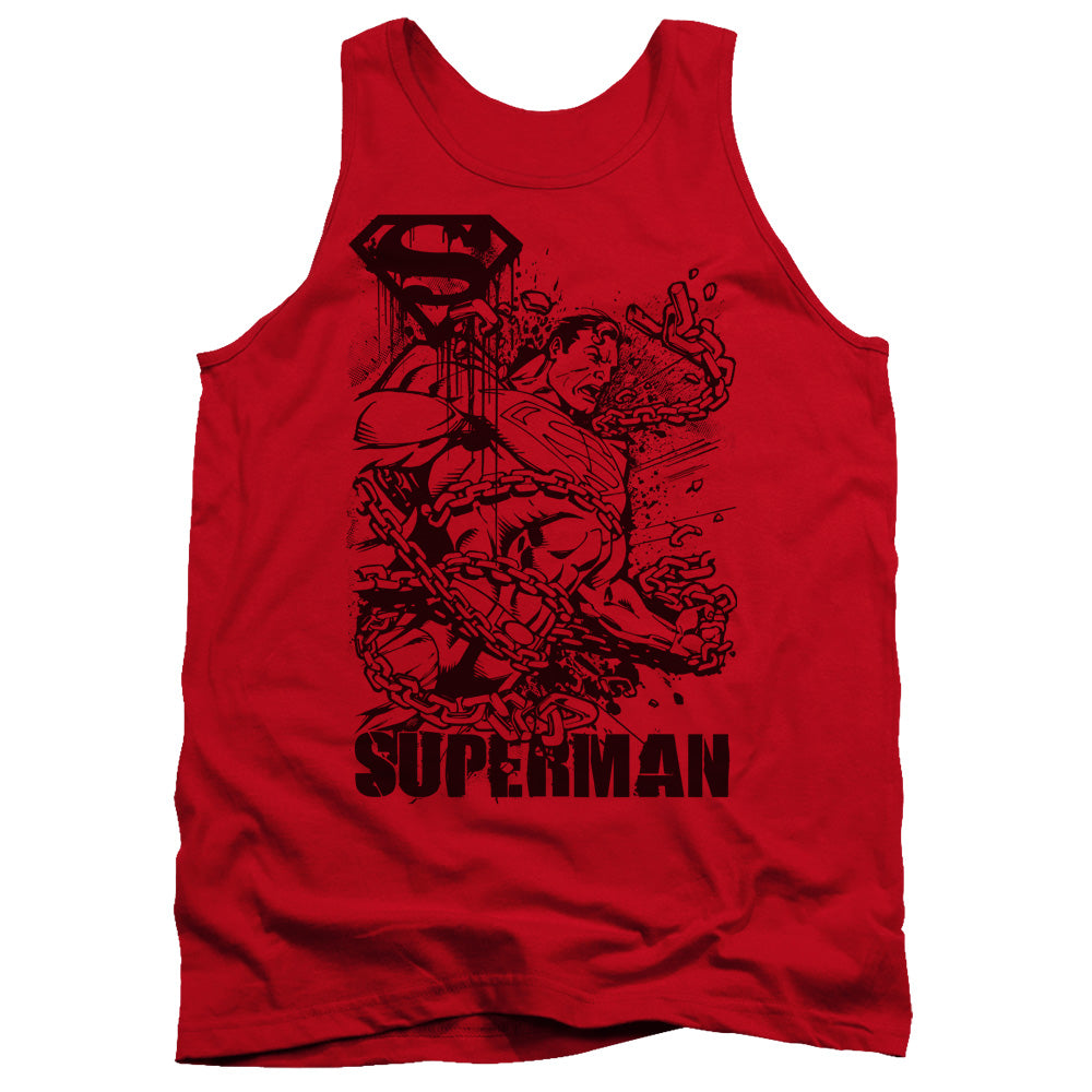 Superman Breaking Chains Line Art Tank Top