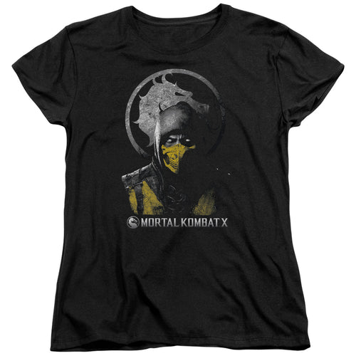 Mortal Kombat X Scorpion Bust Womens T-Shirt