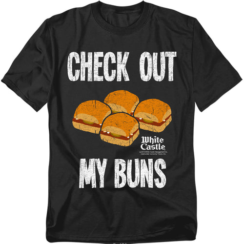 White Castle Check Out My Buns on Black T-Shirt