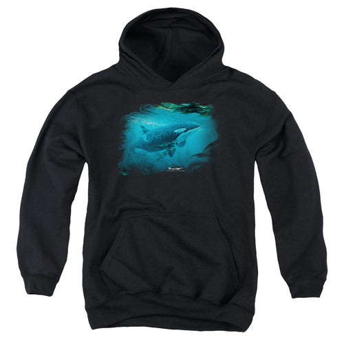 Wild Wings Pursuit Through the Kelp Orca Youth Hoodie