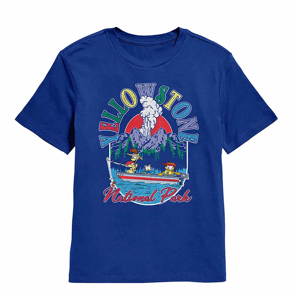 Yellowstone Fishing Garfield youth t-shirt in royal