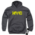 New York City Map Fill Charcoal Youth Hoodie