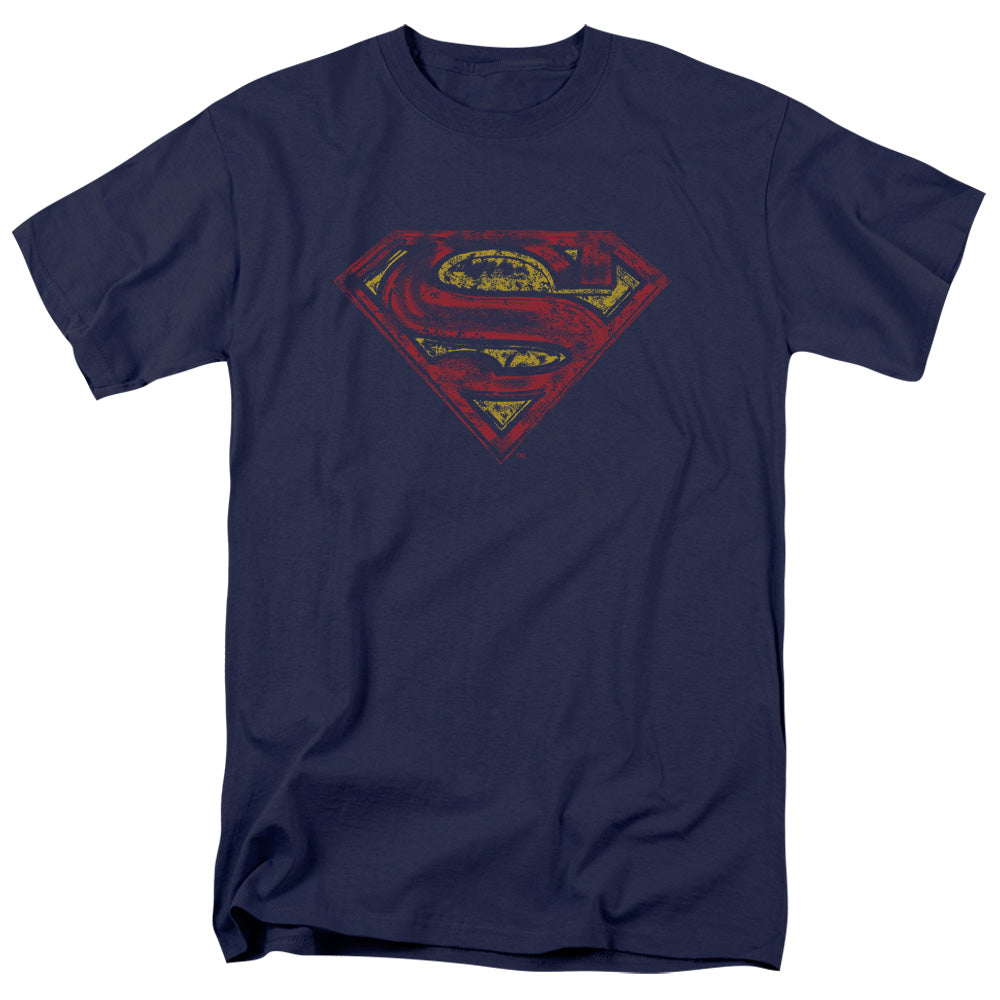 Superman S Shield Rough Navy T-Shirt