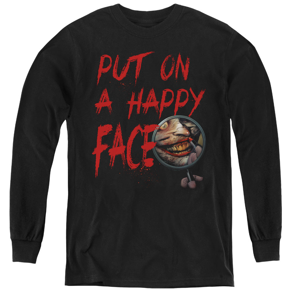 Batman Happy Face Youth Long Sleeve T-Shirt
