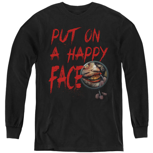 Batman Happy Face Youth Long Sleeve T-Shirt
