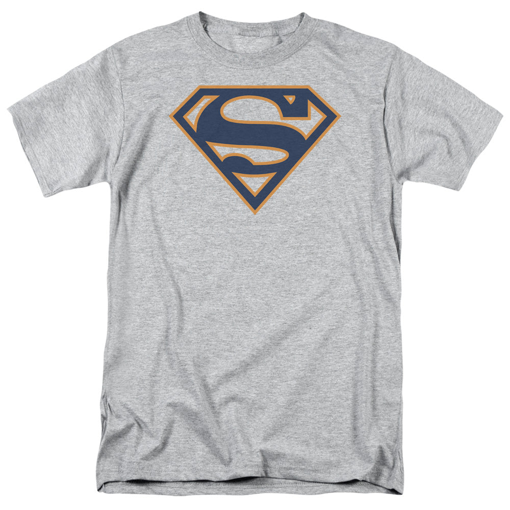 Superman Navy & Orange Shield Athletic Heather T-Shirt