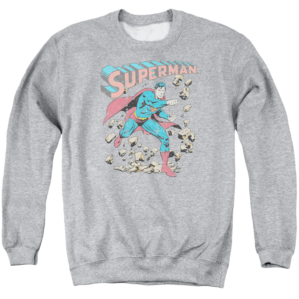 Superman Mad at Rocks Crewneck Sweatshirt