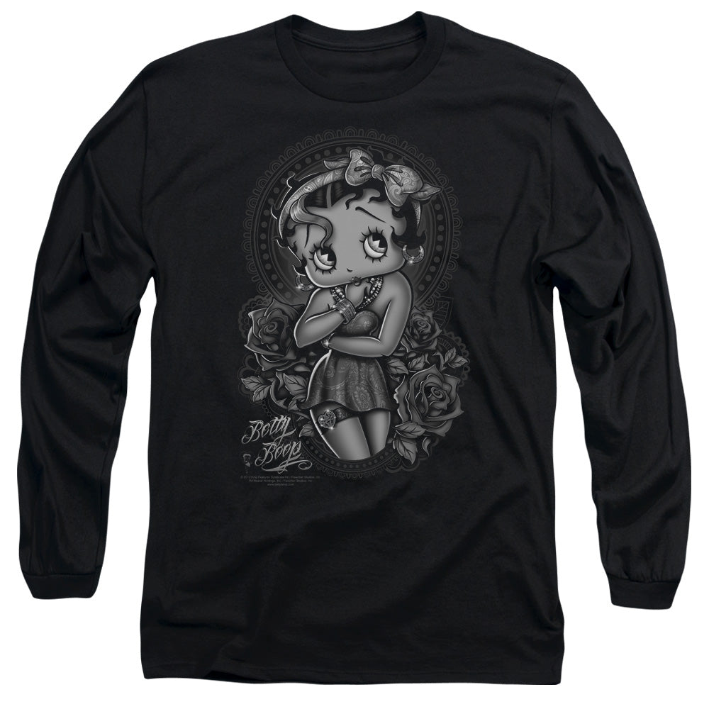 Betty Boop Fashion Roses Long Sleeve T-Shirt