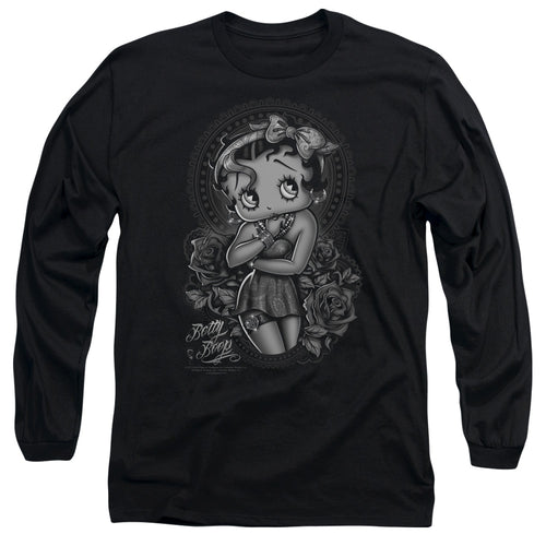 Betty Boop Fashion Roses Long Sleeve T-Shirt