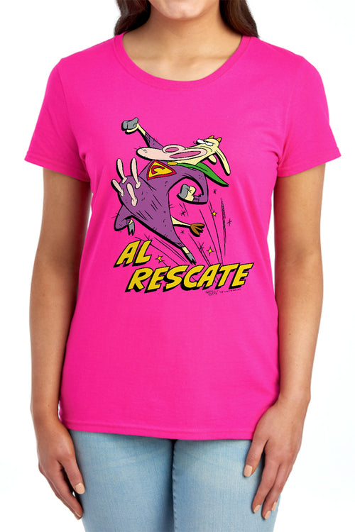 Cow and Chicken Al Rescate Womens T-Shirt