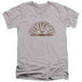 Sun Records Half Logo Distressed V-Neck T-Shirt