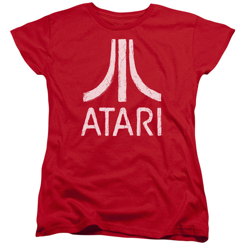 Atari Rough Logo Red Womens T-Shirt