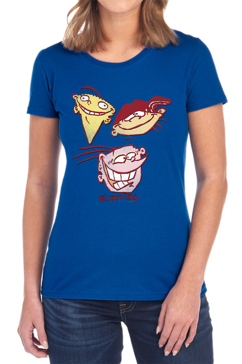 Ed Edd n Eddy Three Heads Womens T-Shirt
