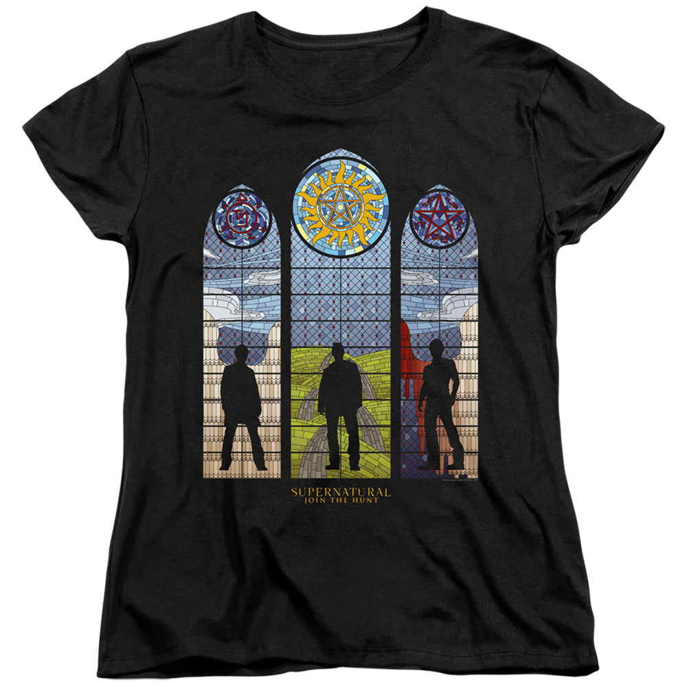 Supernatural Stained Glass Womens T-Shirt