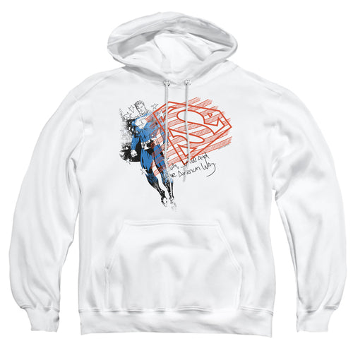 Superman Super American Flag Pullover Hoodie