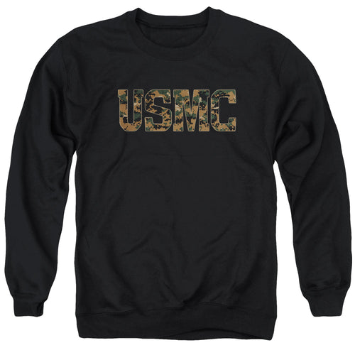 U.S. Marine Corps Camo Fill Black Crewneck Sweatshirt