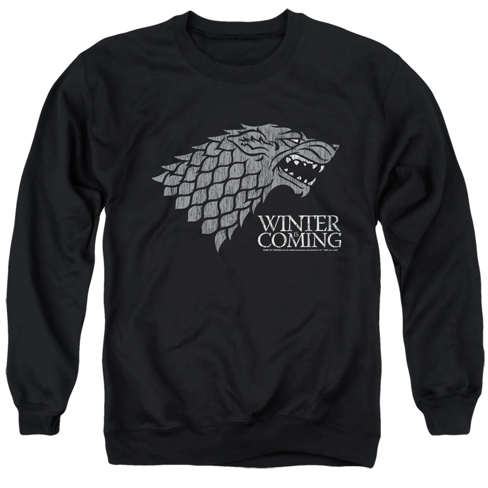 Game of Thrones Startk Winter Is Coming On Black Crewneck Sweatshirt