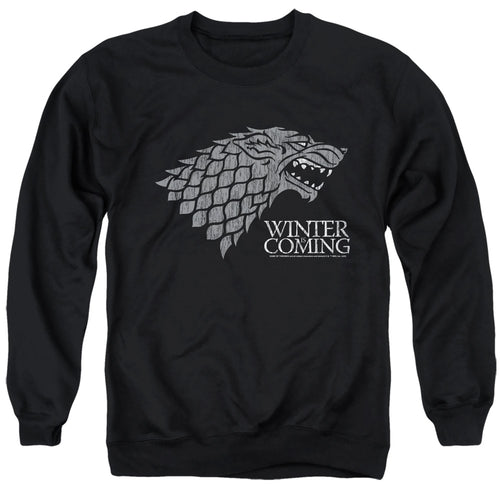Game of Thrones Startk Winter Is Coming On Black Crewneck Sweatshirt