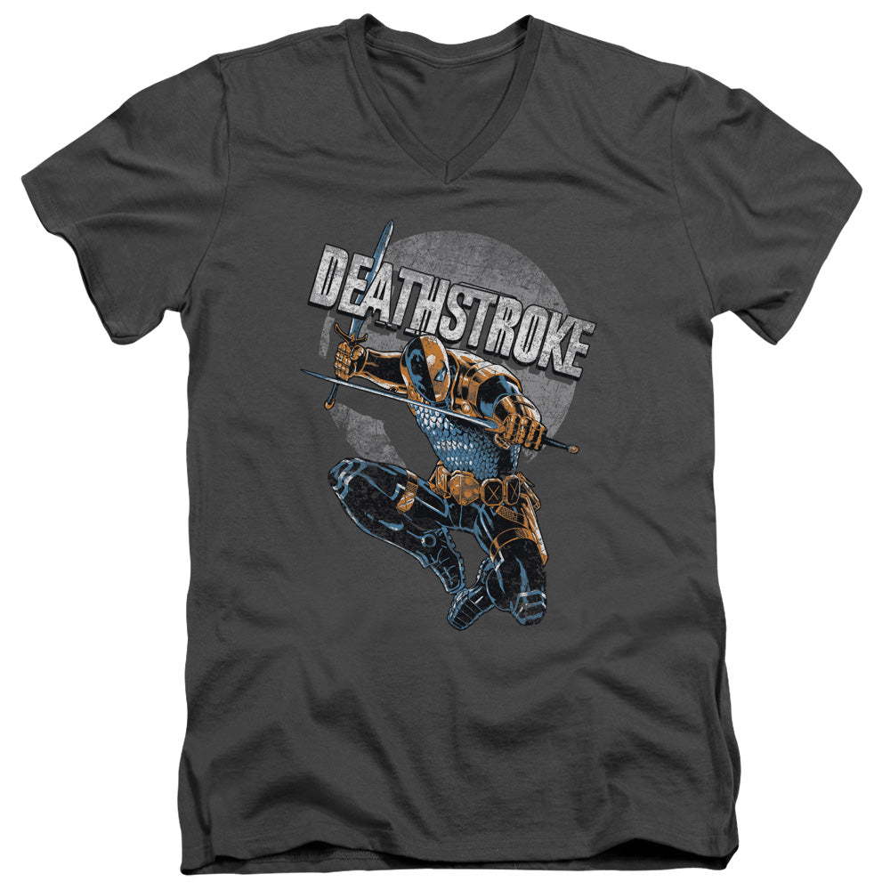 Justice League Deathstroke Retro V-Neck T-Shirt