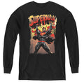 Superman Lift Up Black Youth Long Sleeve T-Shirt