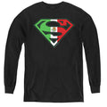 Superman Mexican Flag Shield Youth Long Sleeve T-Shirt
