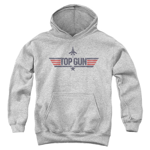 Top Gun Logo Grey Youth Hoodie