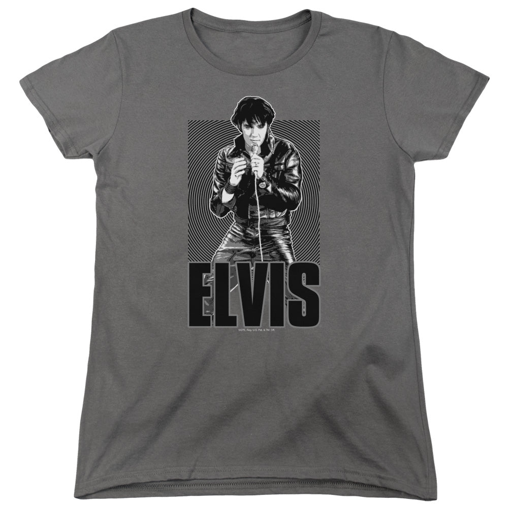 Elvis Presley Leather Womens T-Shirt