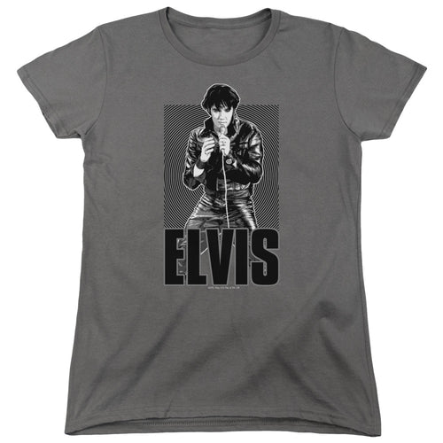 Elvis Presley Leather Womens T-Shirt