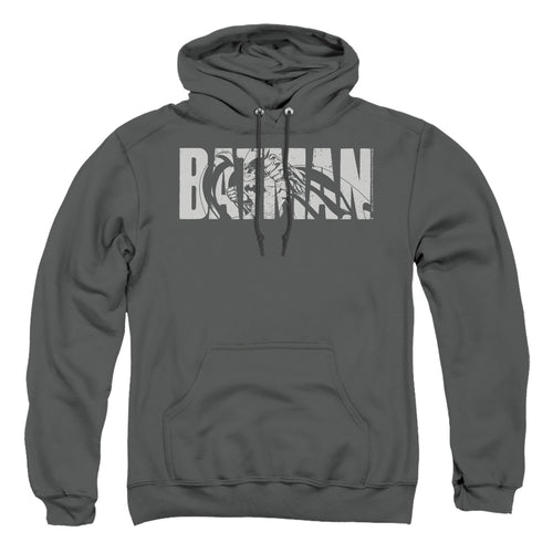 The Batman Text on Gray Pullover Hoodie