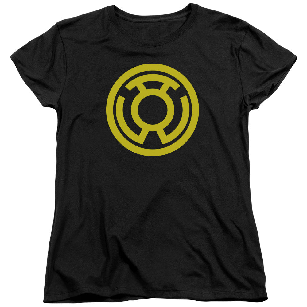 Green Lantern Yellow Emblem Womens T-Shirt
