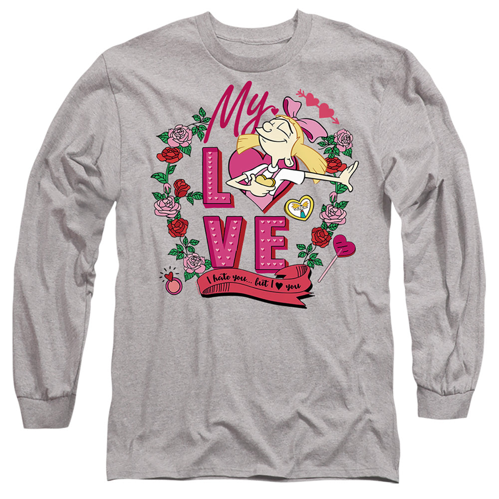 Hey Arnold Valentine'S Day Helga, I Hate You, But Love You Long Sleeve T-Shirt